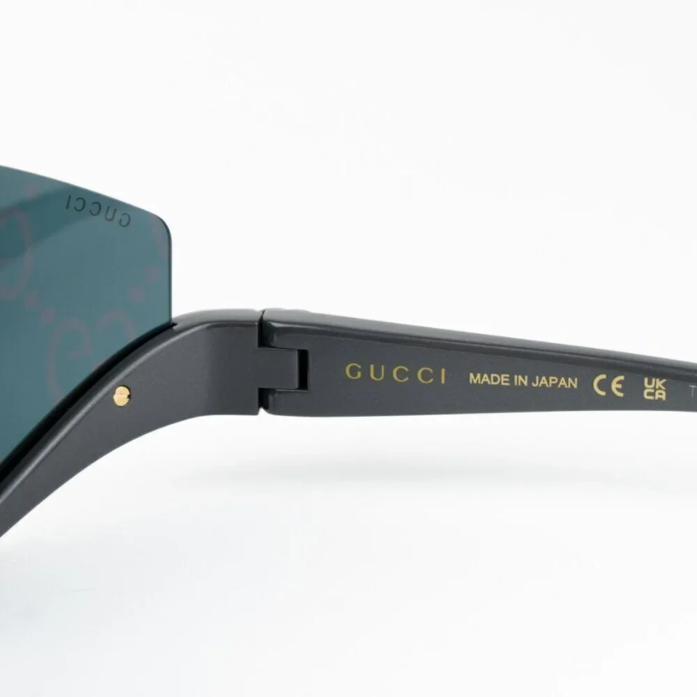 NEW Gucci GG1650S 009 Grey Red Mirror Logo Unisex Shield Mask Sunglasses